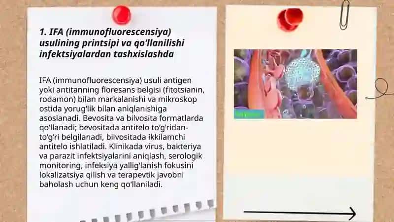 IFA, Immunoblot, PZR radioimmun reaksiyalar ming yuqumli kasalliklar tashxisda qoʻllanilishi 3