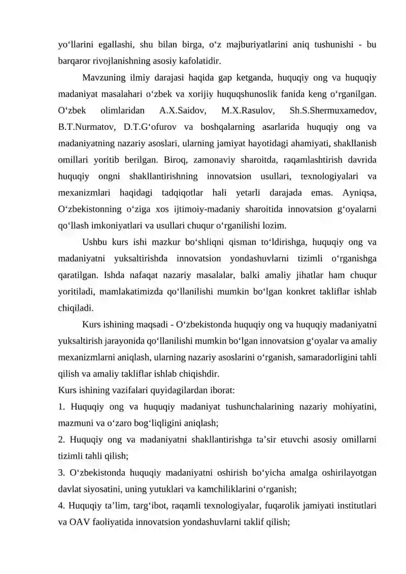 O‘ZBEKISTONDA HUQUQIY ONG VA HUQUQIY MADANIYATNI YUKSALTIRISHDA INNOVATSION G‘OYALAR 3