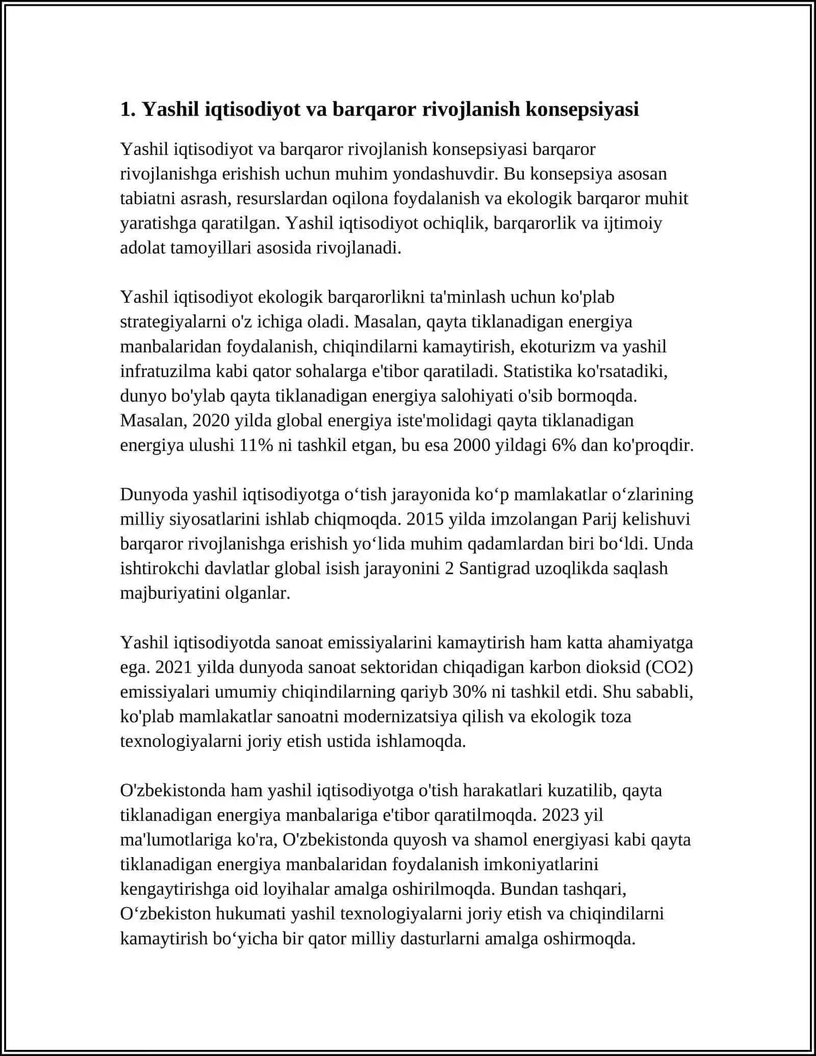 YASHIL IQTISODIYOT (GREEN ECONOMY) VA BARQAROR RIVOJLANISH 3