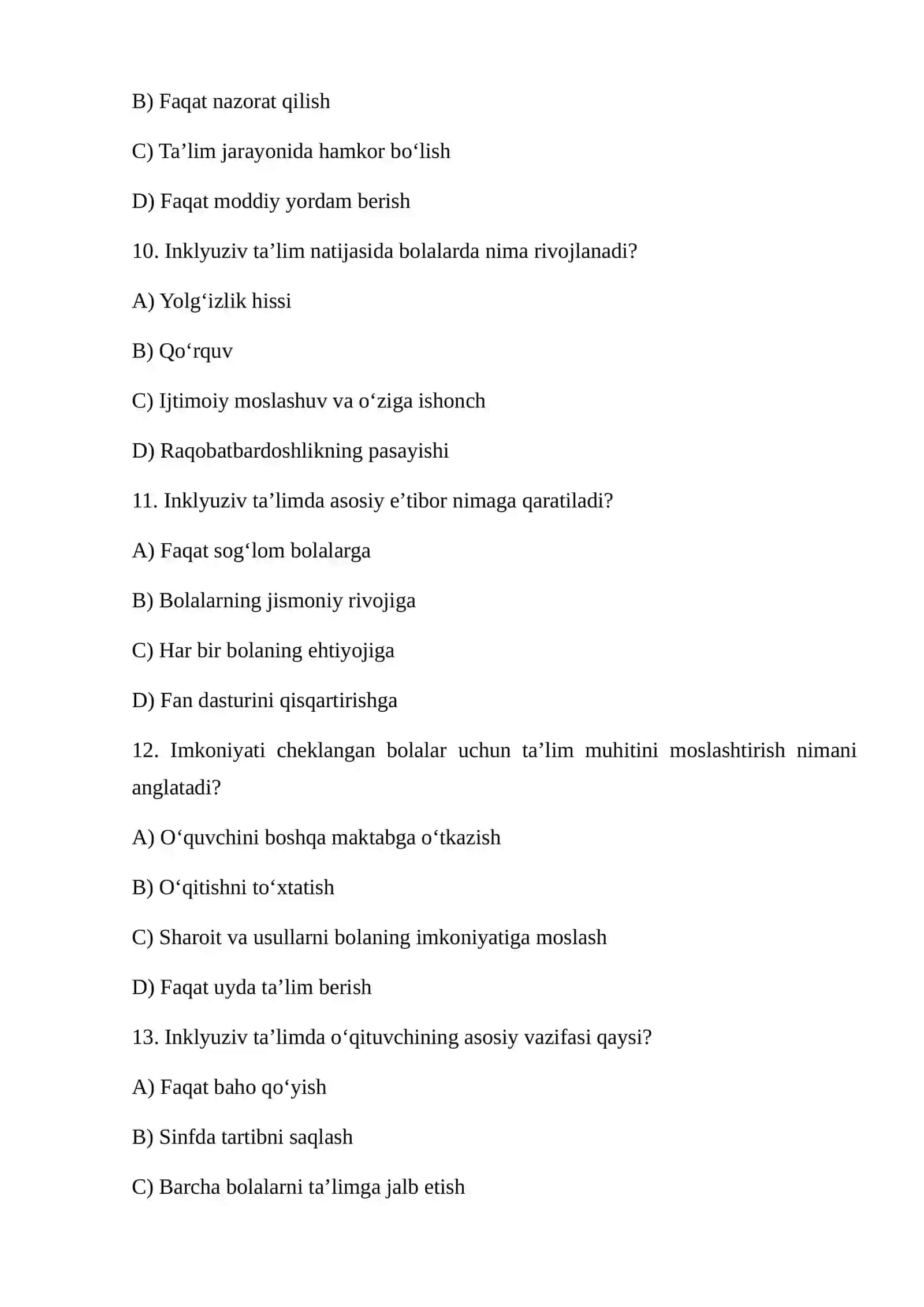 INKLYUZIV TA’LIM HAQIDA TUSHUNCHA. IMKONIYAT CHEKLANGAN BOLALAR 3