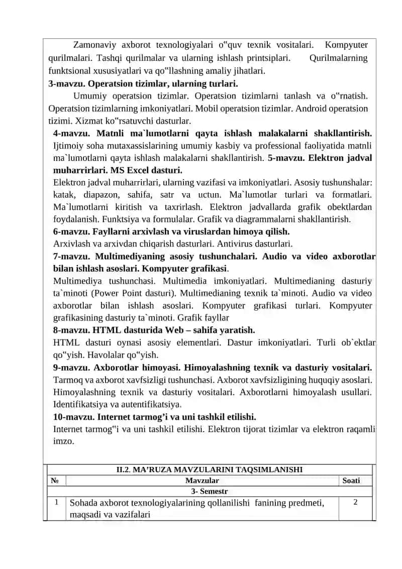 Axborot texnologiyalarini kasbiy faoliyatda qo’llanilishi 3