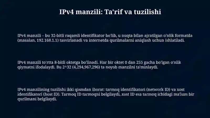 IPv4 manzillash 3