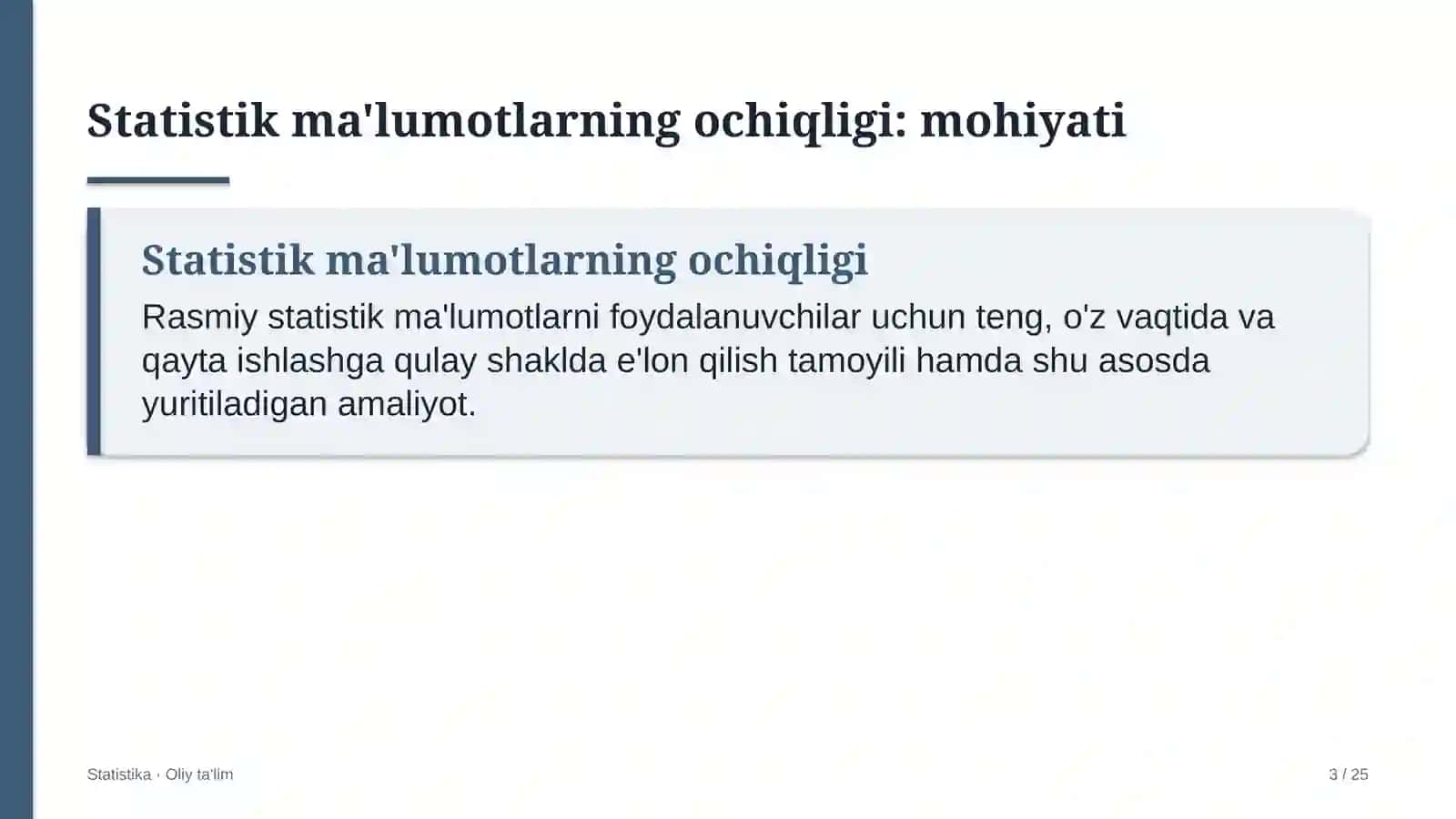 Aqlli shahar loyihalarida statistik ma'lumotlarning ochiqligi 3