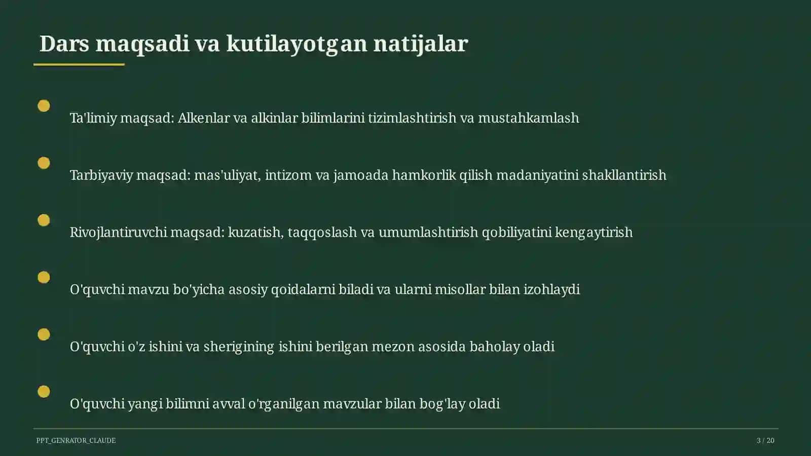 Alkenlar va alkinlar (10-sinf) 3