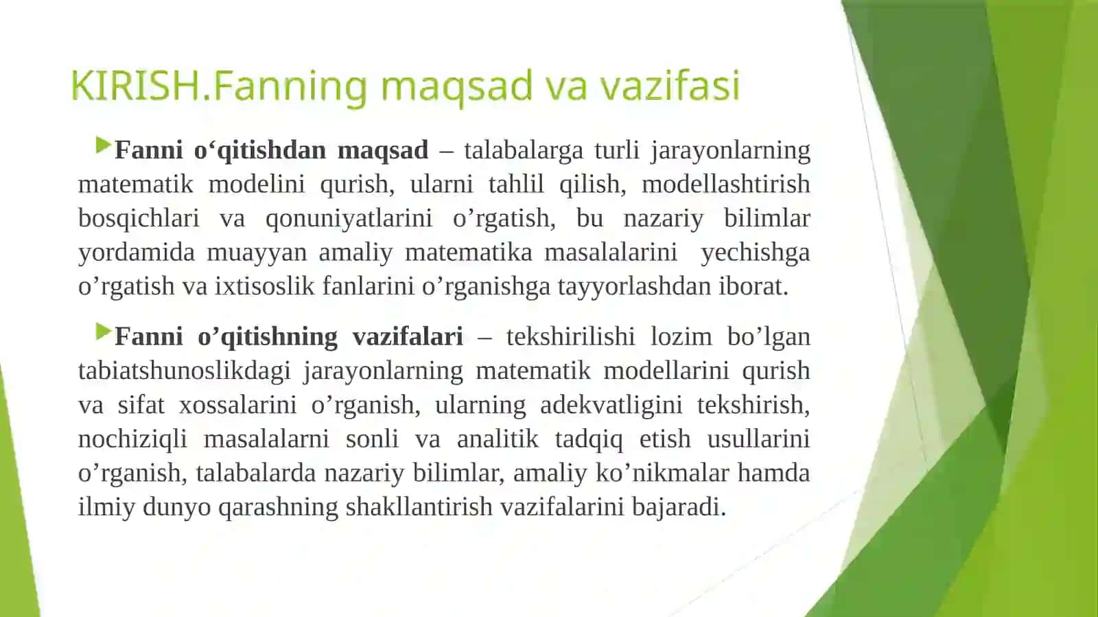 Matematik modellashtirish 3