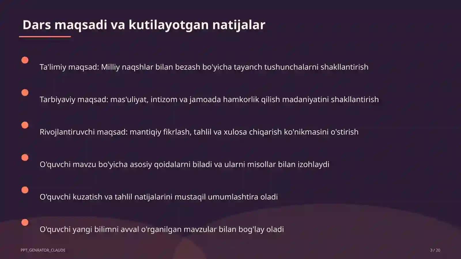 Milliy naqshlar bilan bezash (3-sinf) 3