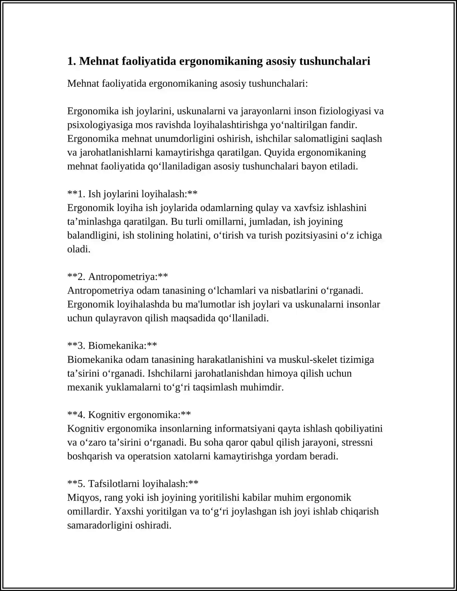 MEHNAT FAOLIYATI JARAYONIDA ERGONOMIKANING O'RNI 3