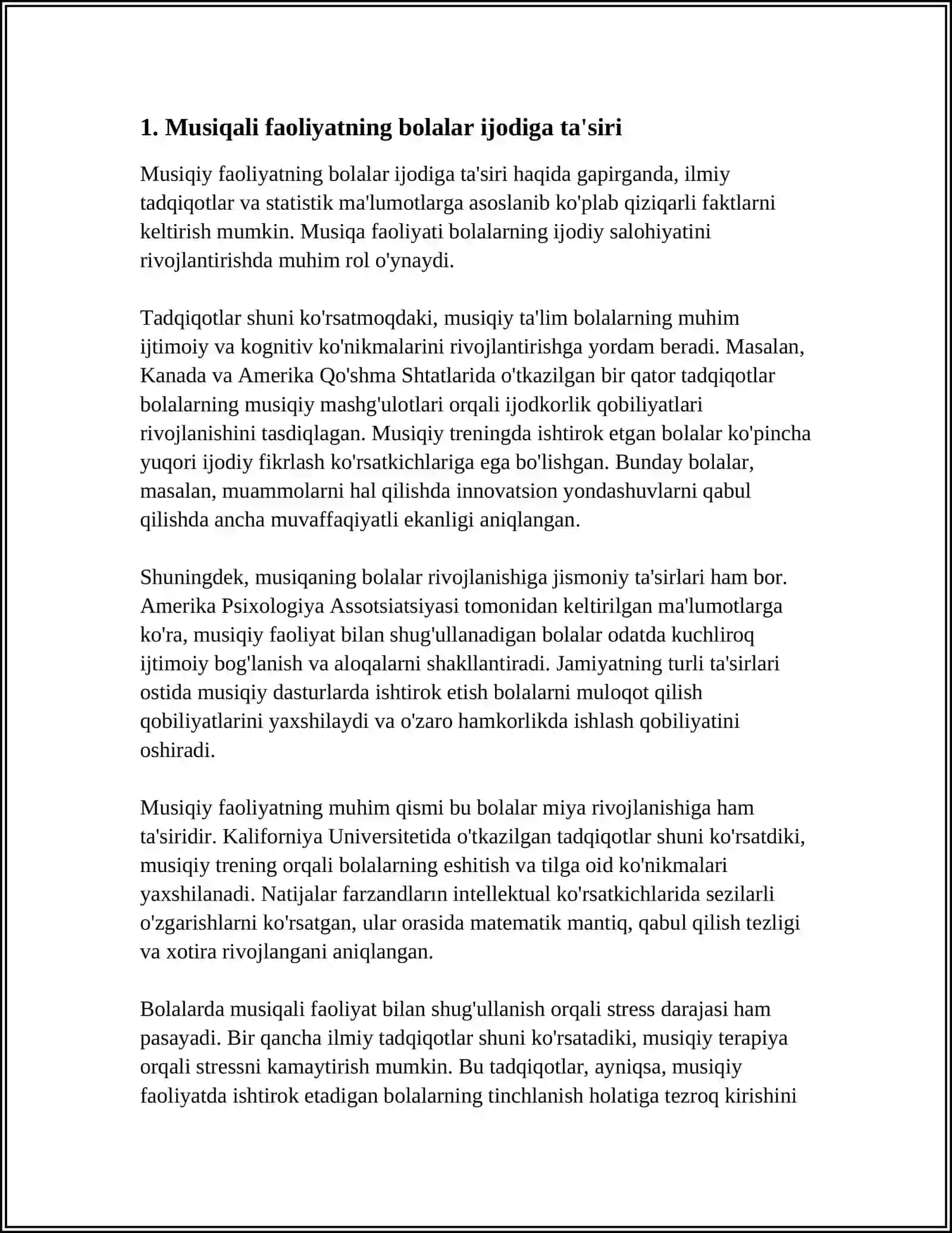 MUSIQALI SAHNALASHTIRILGAN FAOLIYATLAR ORQALI BOLALARNING IJODIY QOBILIYATLARINI RIVOJLANTIRISH 3