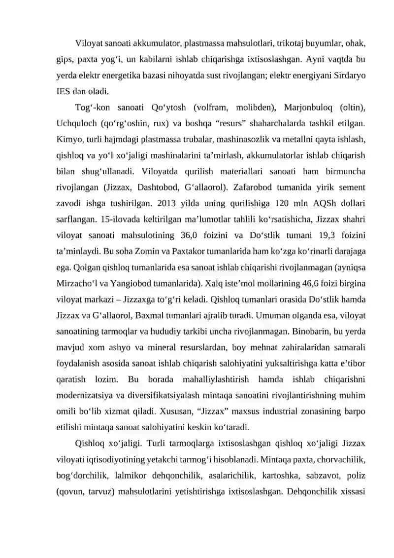 Jizzax viloyati rivojlanishi 3