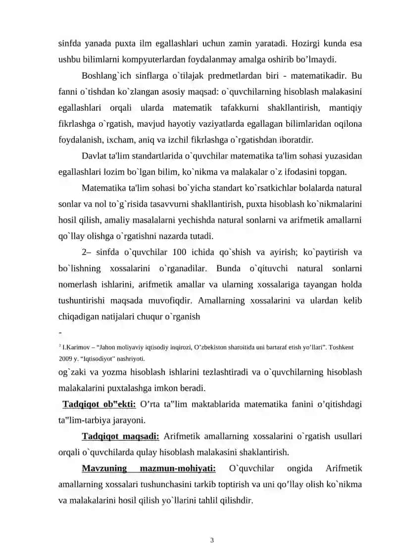 BOSHLANG’ICH SINF O’QUVCHILARIGA YUZ ICHIDA KO’PAYTIRISH VA BO’LISHGA O’RGATISH METODIKASI 3