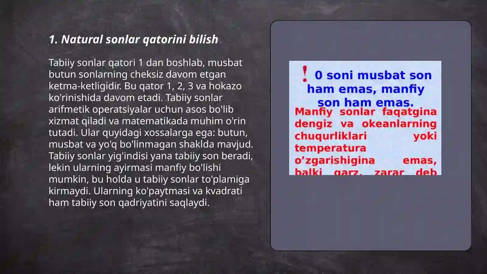 Nomanfiy butun sonlar ustida arifmetik amallar bajarishning ogʻzaki usullari 3