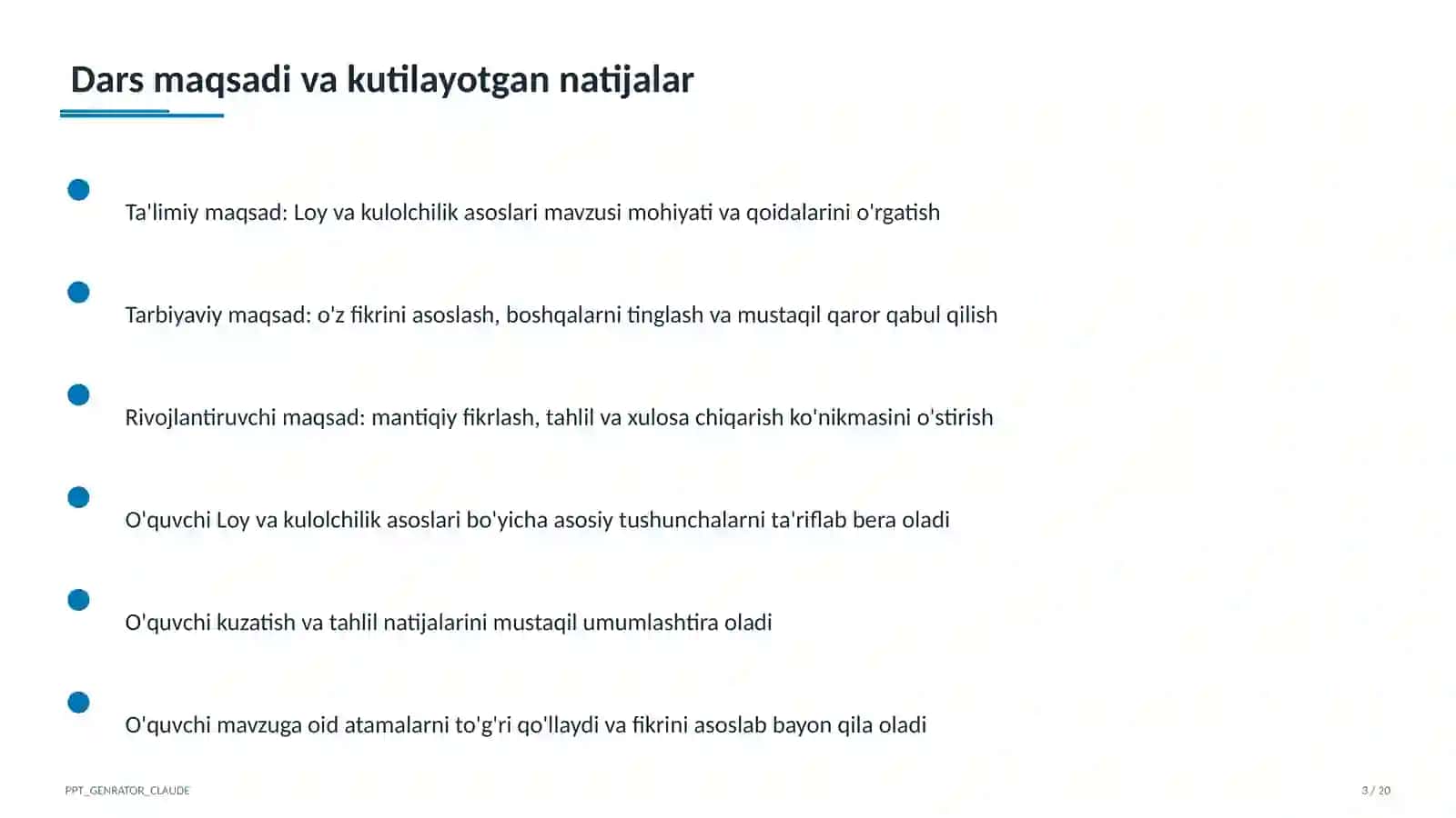 Loy va kulolchilik asoslari (4-sinf) 3
