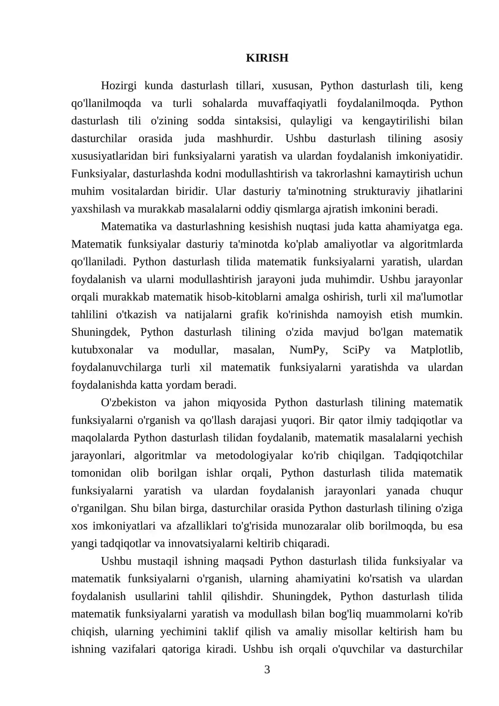 Python dasturlash tilida funksiyalar. Matematik funksivalar 3