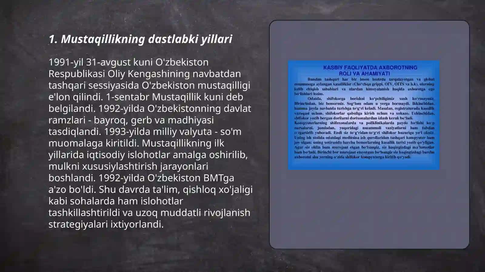 Mustaqillikning dastlabki yillari 3
