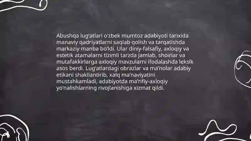 Abushqa lugʻatlari va Muhammad Yoqub changining kelurnoma lugʻatining oʻzbek mumtoz adabiyoti tarixi 3