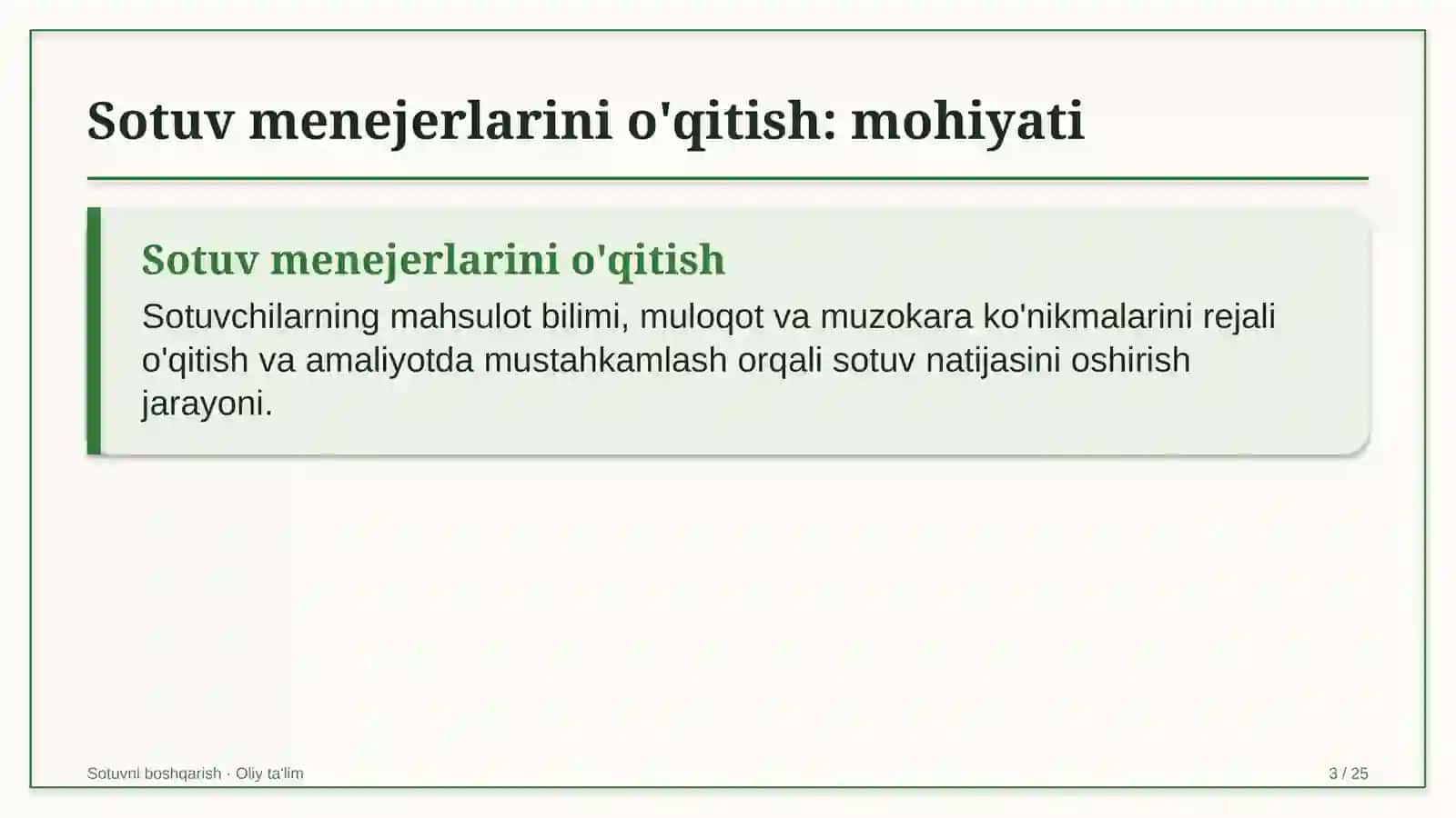 Hamshiralik ishida sotuv menejerlarini o'qitish 3