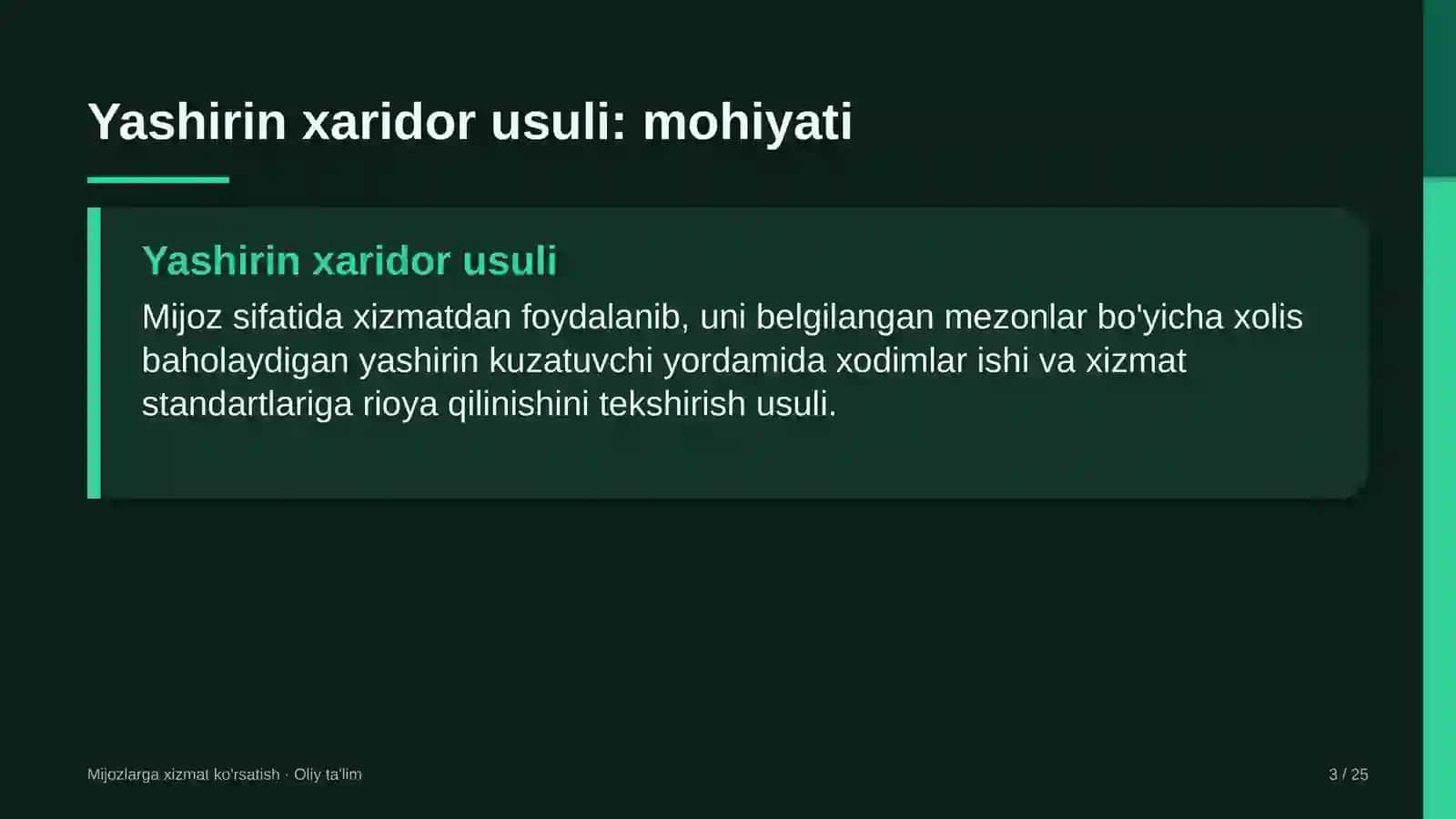 fintex kompaniyalarida xizmat sifatini yashirin xaridor usulida baholash 8260 3