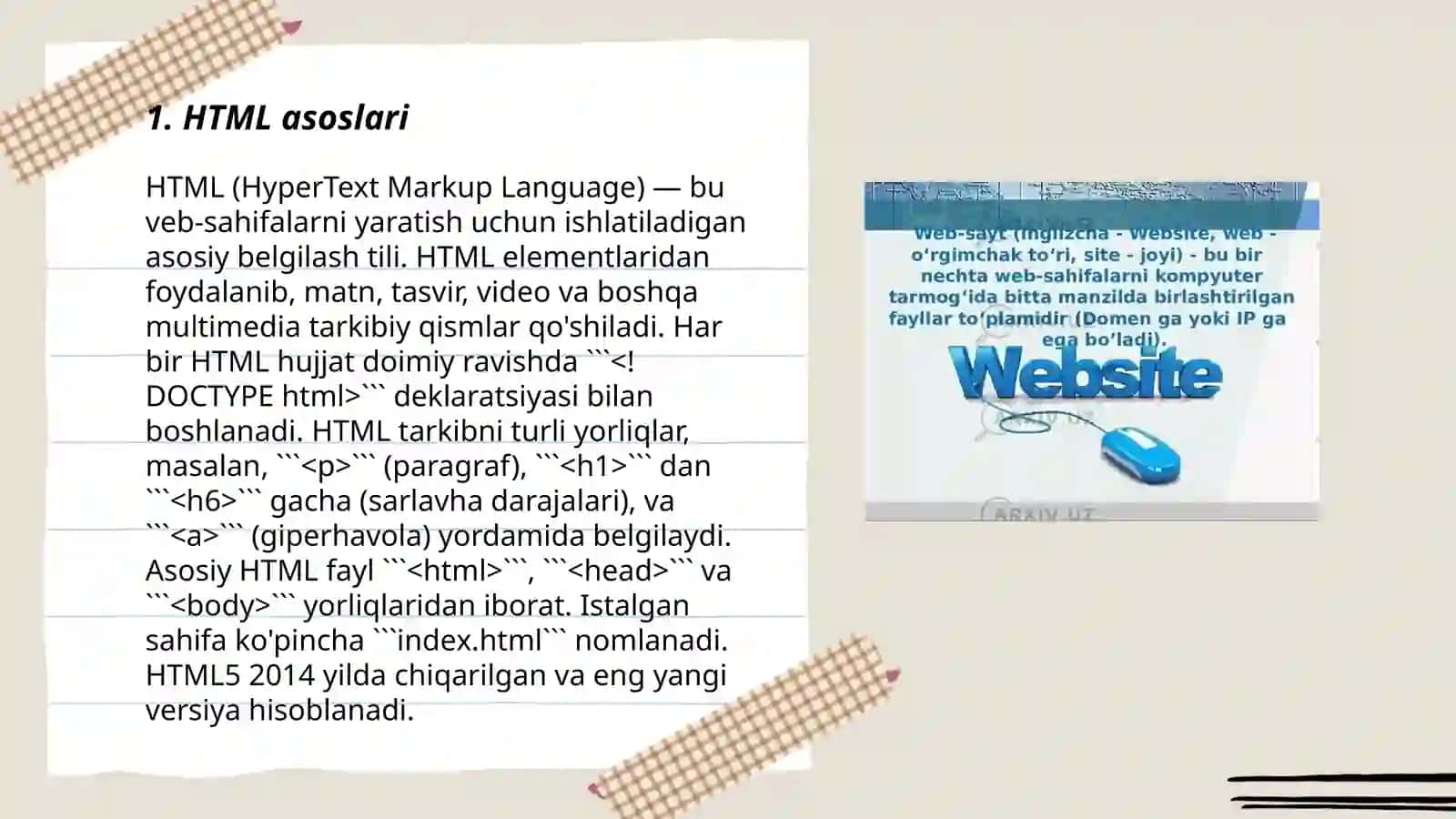 HTML asoslari 3