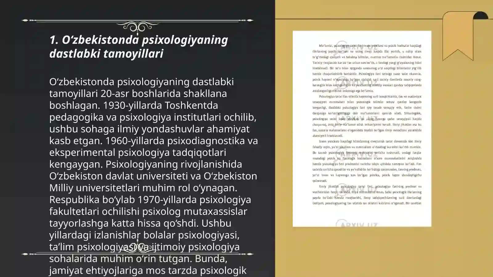 Oʻzbekistonda psixologiya fanining rivojlanish tarixi 3