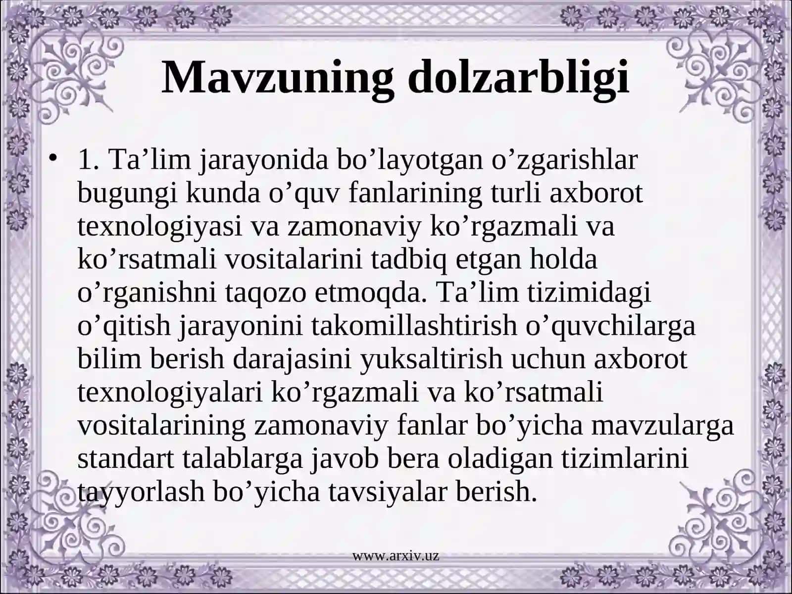 Umumta’lim maktablarida Biologiya fanlar tizimini o’qitishda ko’rgazmali, ko’rsatmali va didaktik materiallar tayyorlash 3