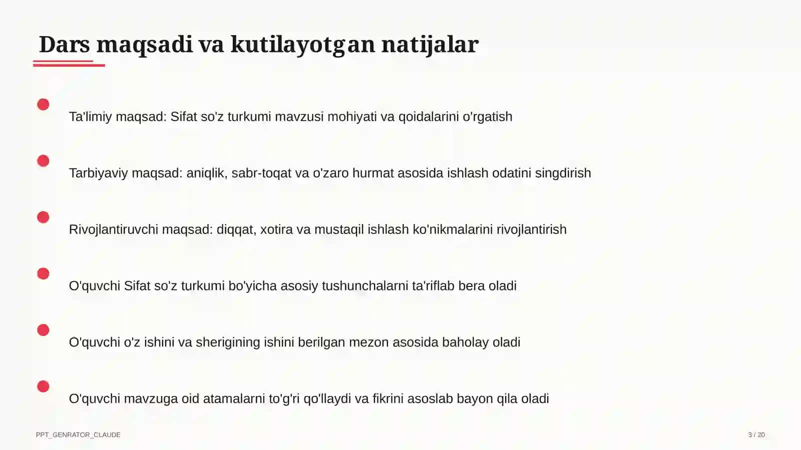 Sifat so'z turkumi (3-sinf) 3