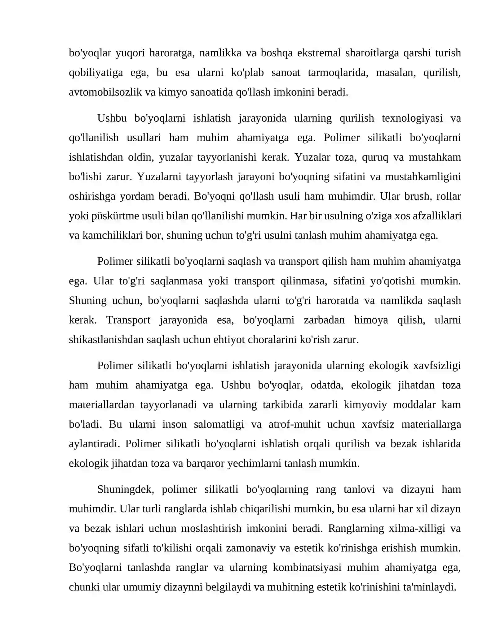 Polimer Silikatli Himoya Bezakli Boʻyoqlar Zamonaviy Yechimlar 3