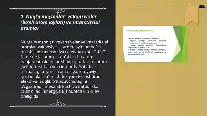 Kristall panjaradagi nuqsonlar 3