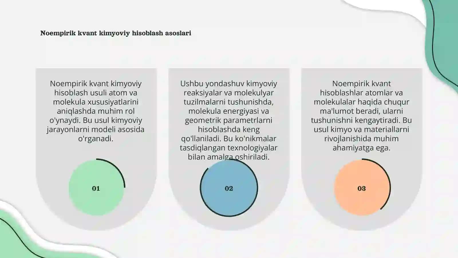 Noempirik kvant kimyoviy hisoblash uslibi 3