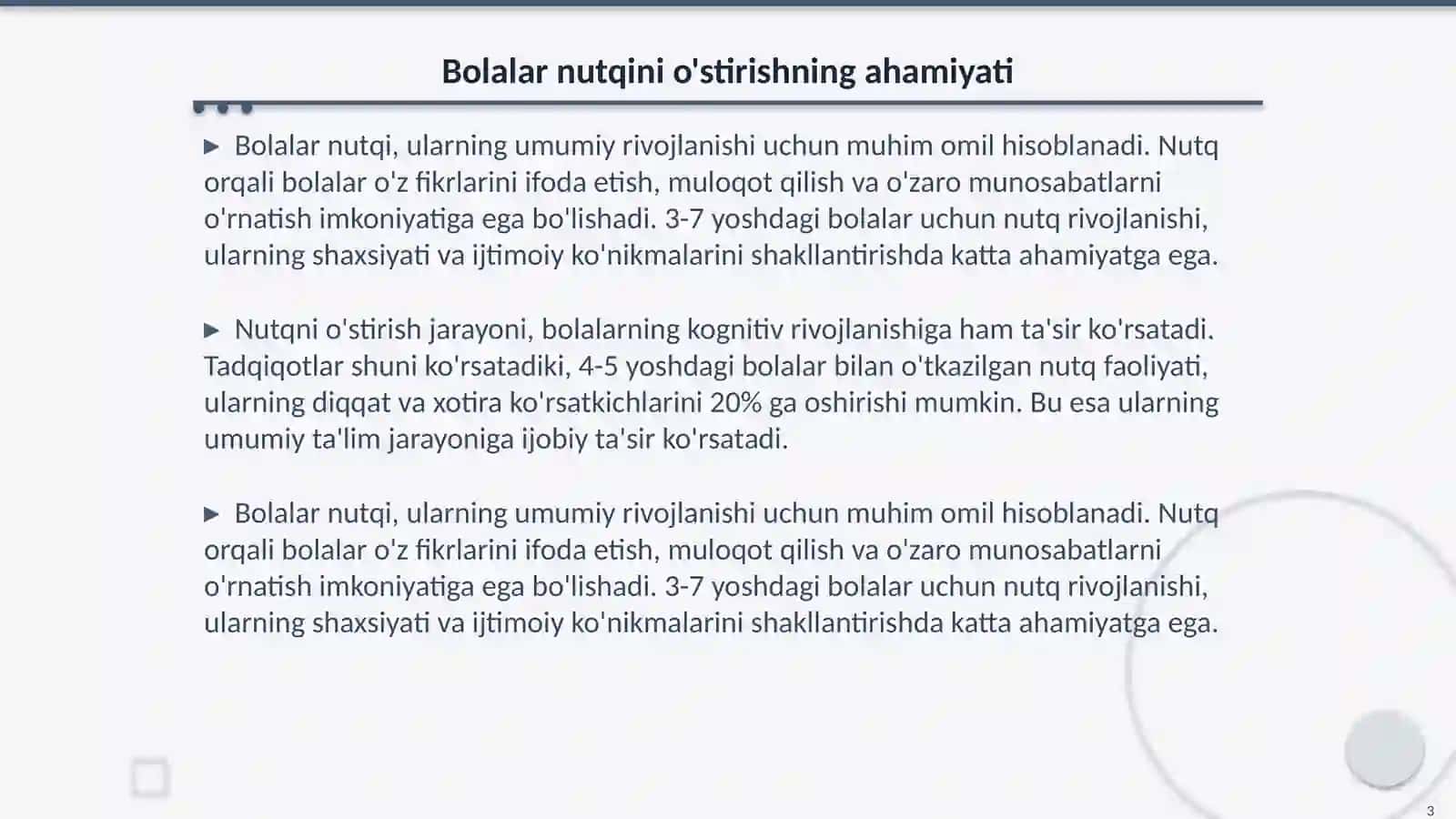 Bolalar nutqini o'stirish 3