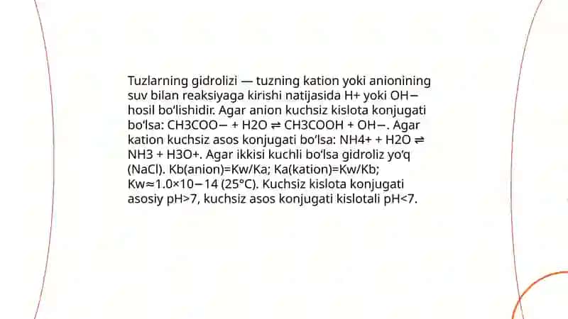 Tuzlarning gidrolizi 3