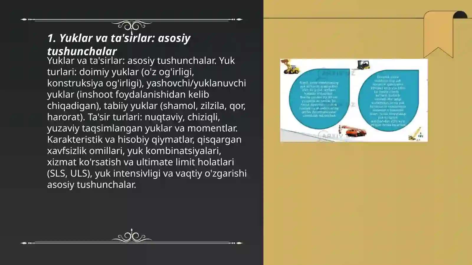 Yuklar va ta'sirlar. Meyoriy yuklarni aniqlash 3