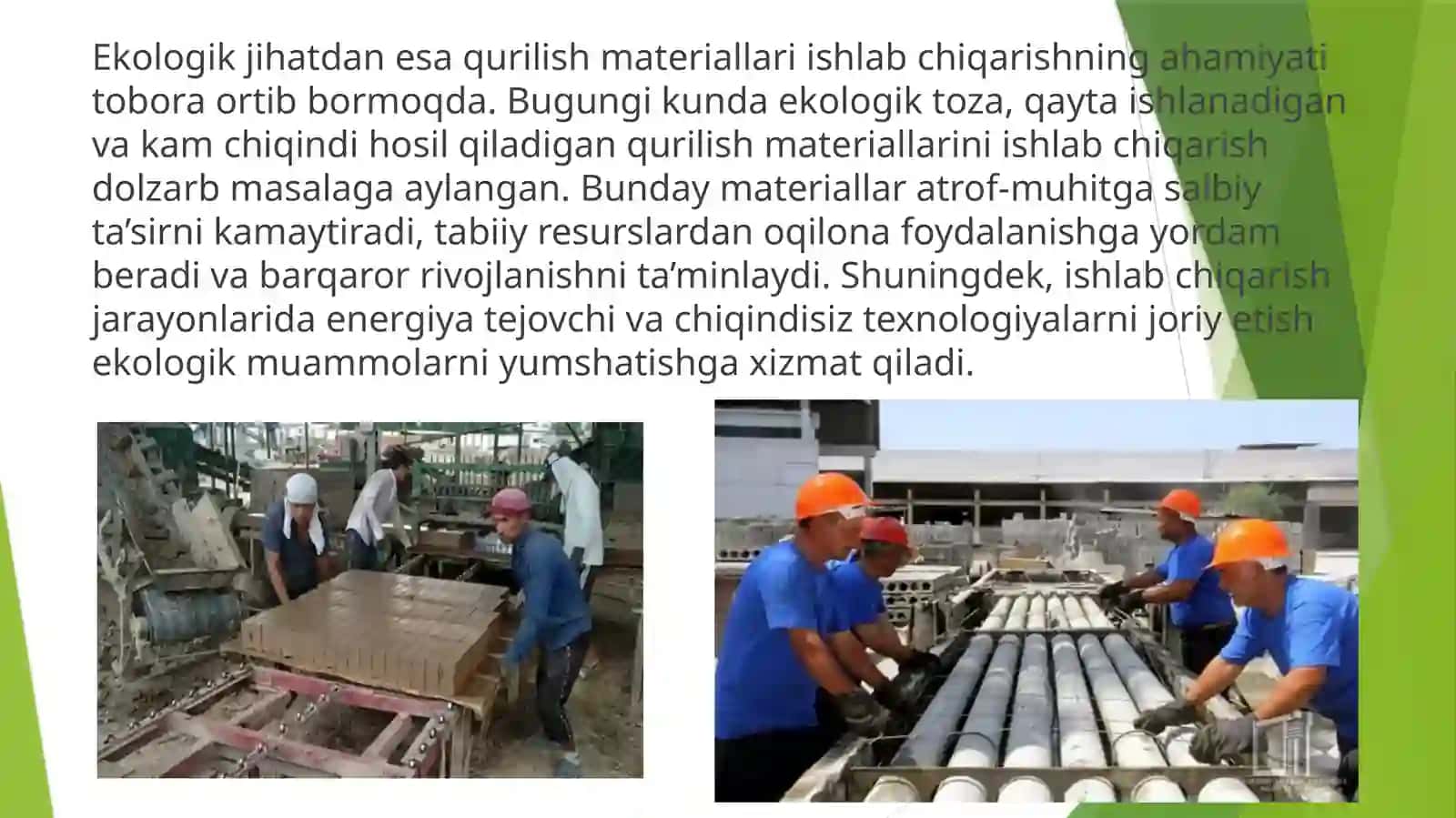 4-Amaliy mashg’ulotQurilish materiallarini ishlab chiqarish va ekalogiyasi 3