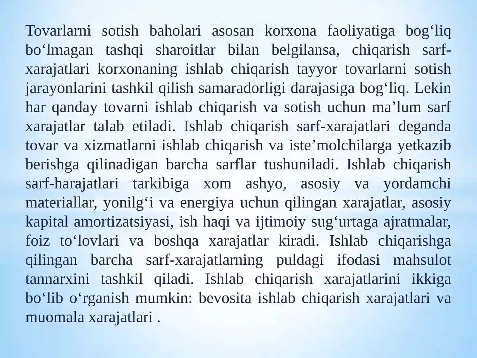 Sarfharajatlar va foyda 3