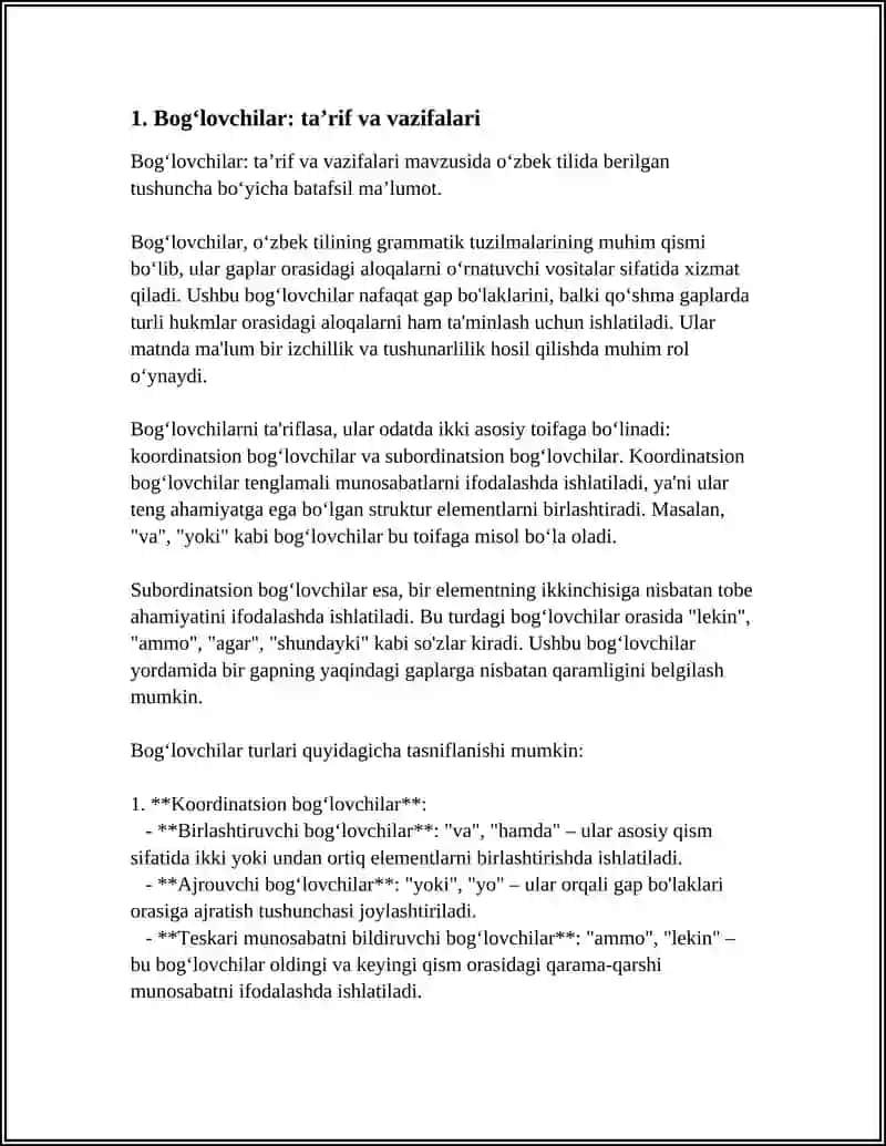 Bogʻlovchilar: Taʼrif va vazifalari 3