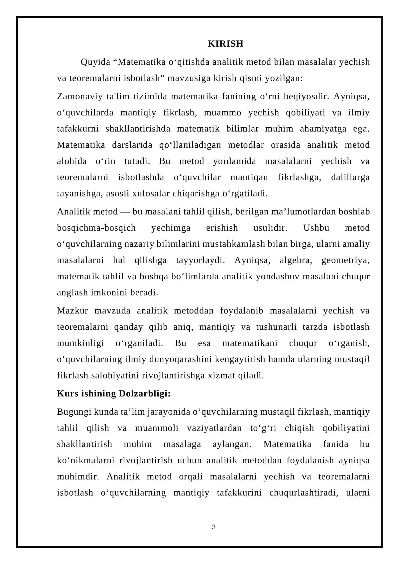 Matematika oʻqitishda analitik metod bilan masalalar yechish va teoremalarni isbotlash 3