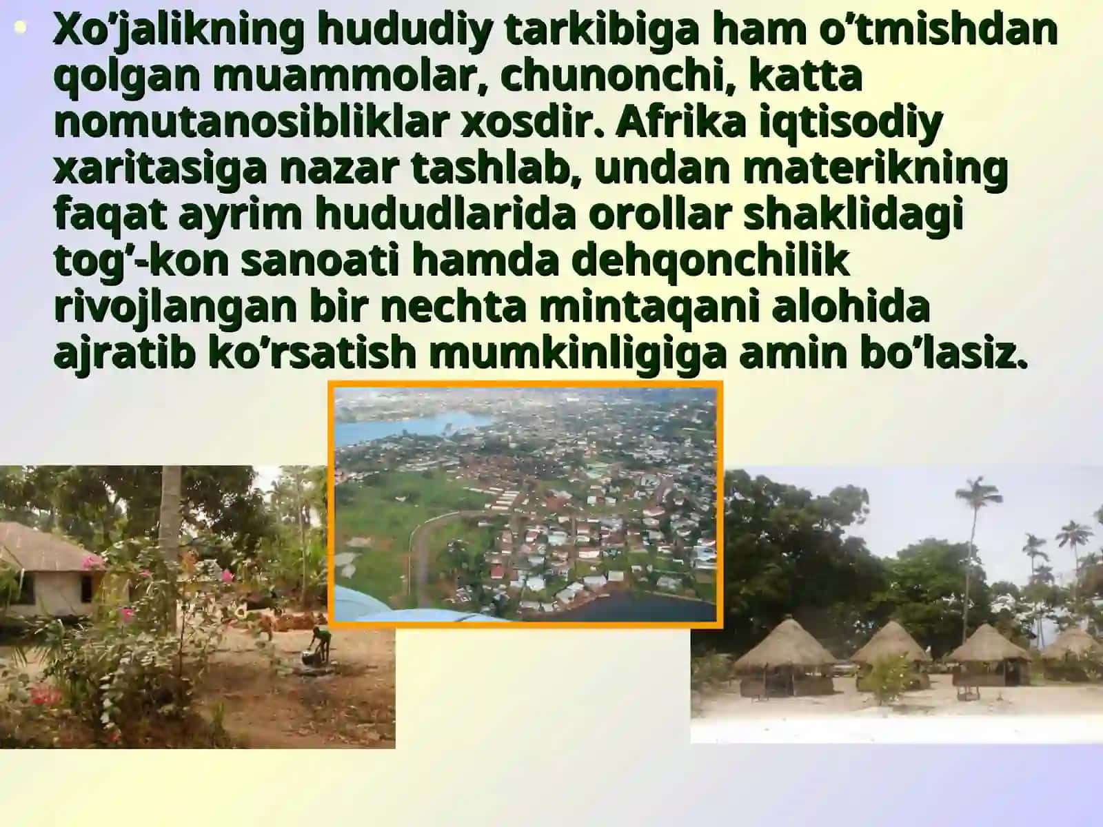 Afrika mamlakatlari xo’jaligi, iqtisodiy rayonlari 3