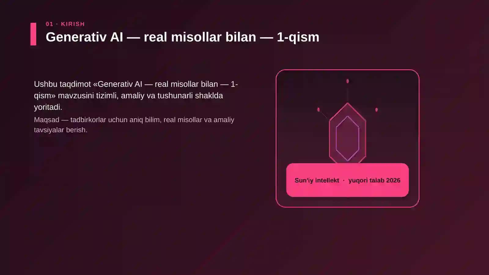 Generativ AI — real misollar bilan — 1-qism 3