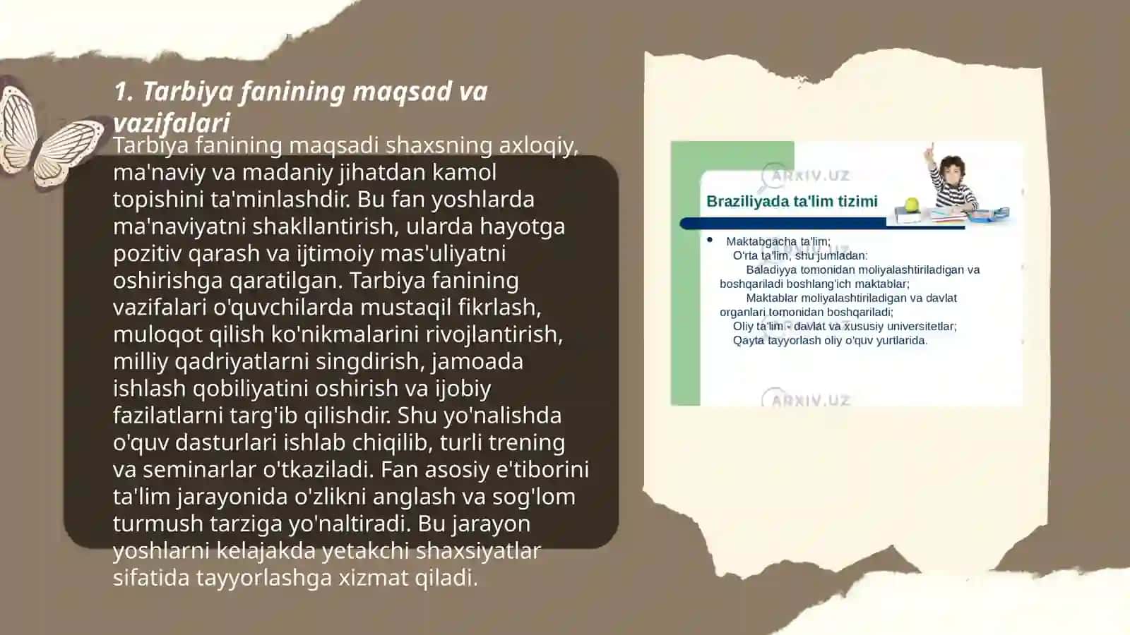 Tarbiya fanini oʻqitish jarayoni yaxlit tizim sifatida 3