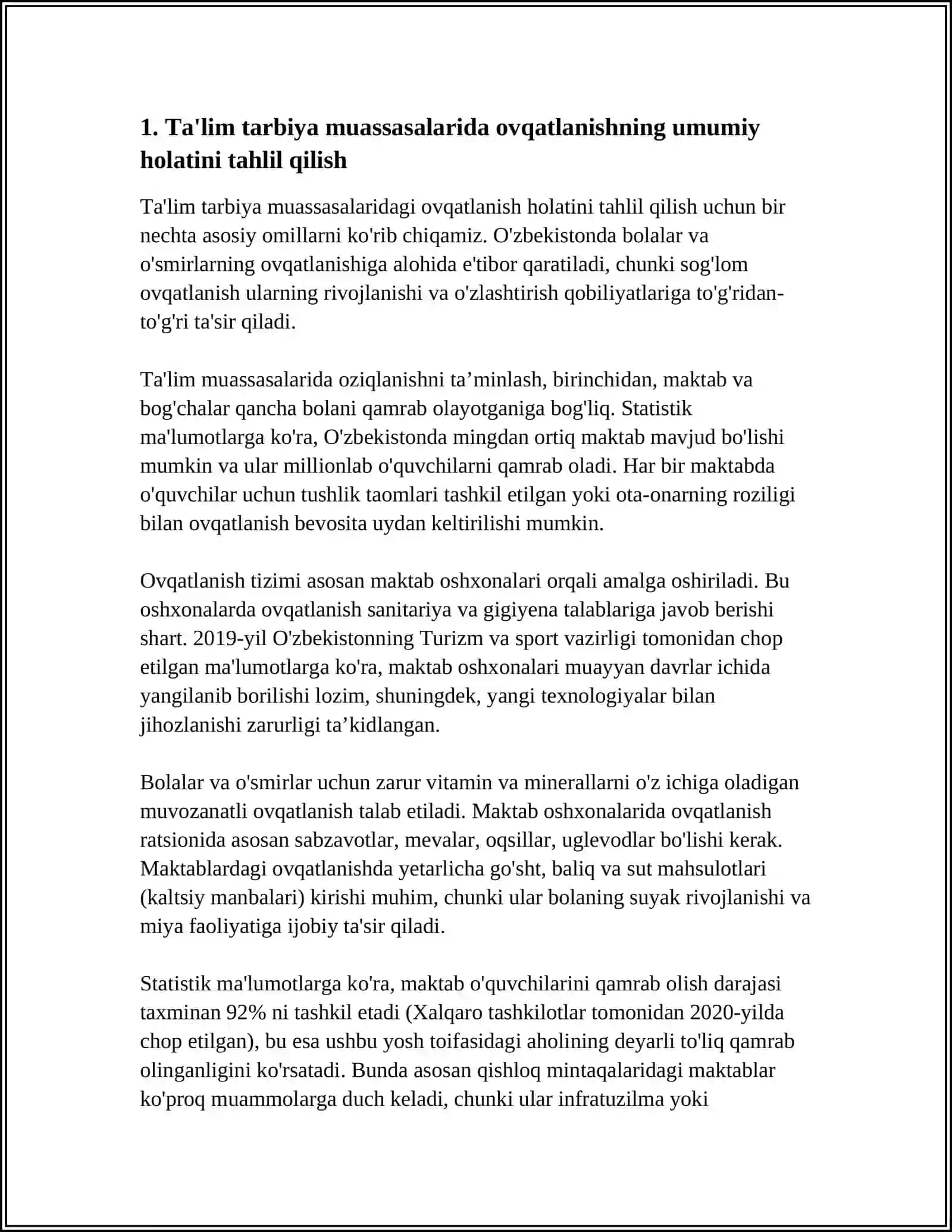 TAʼLIM TARBIYA MUASSASALARIDA OVQATLANISHINI TAHLIL QILISH 3