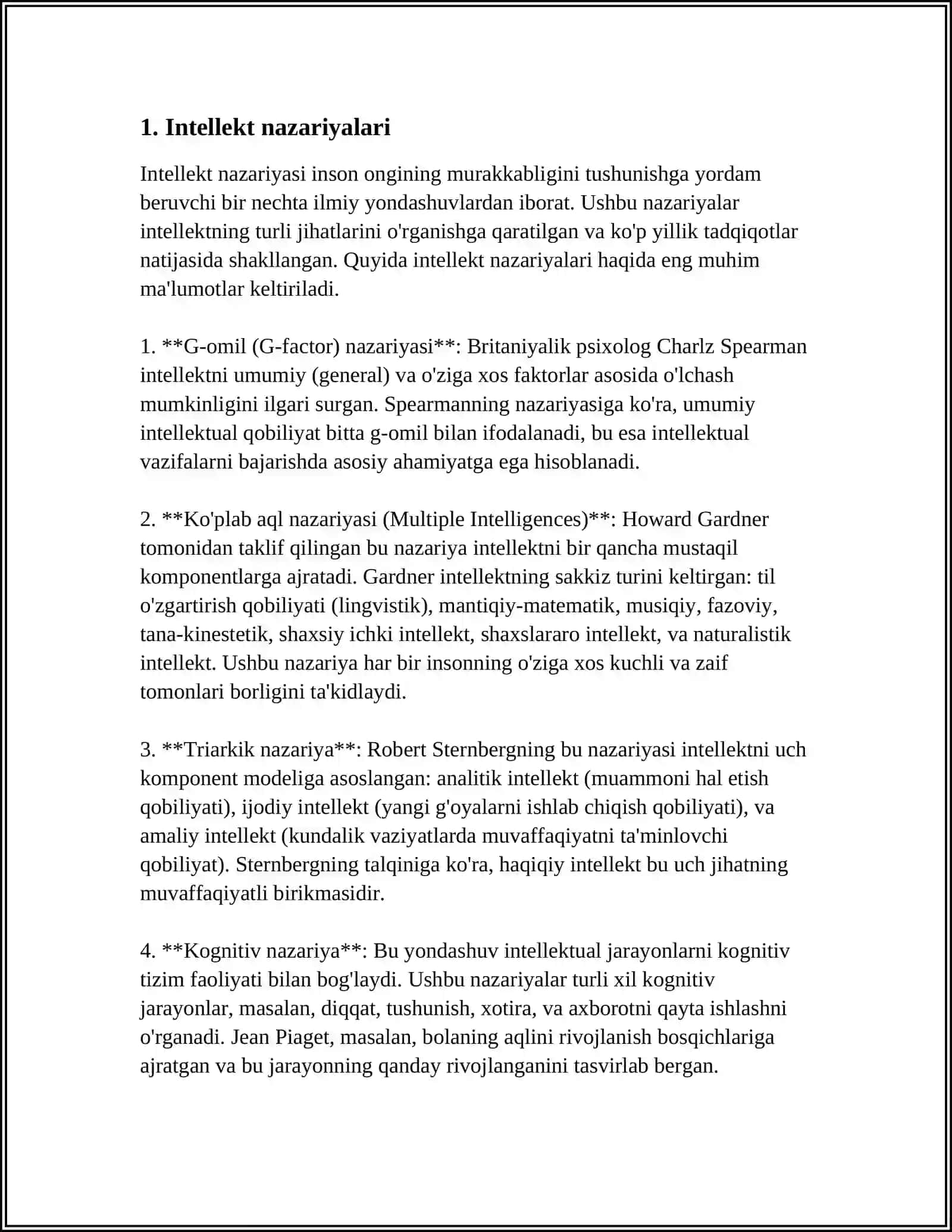 INTELLEKT VA KREATIVLIK NAZARIYALARI 3