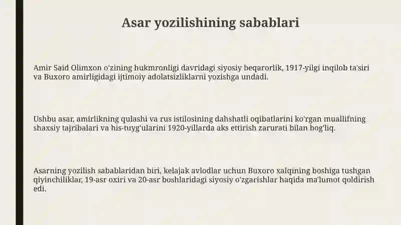 Buxoro xalqining hasratli tarixi 3