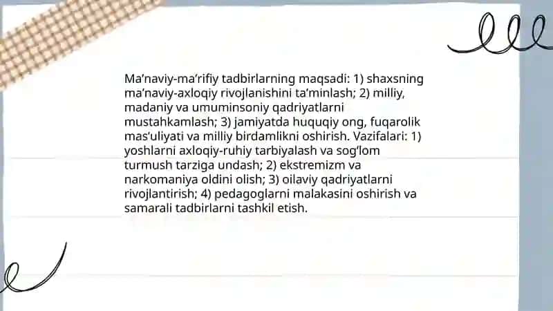 Maʼnaviy maʼrifiy tadbirlar 3