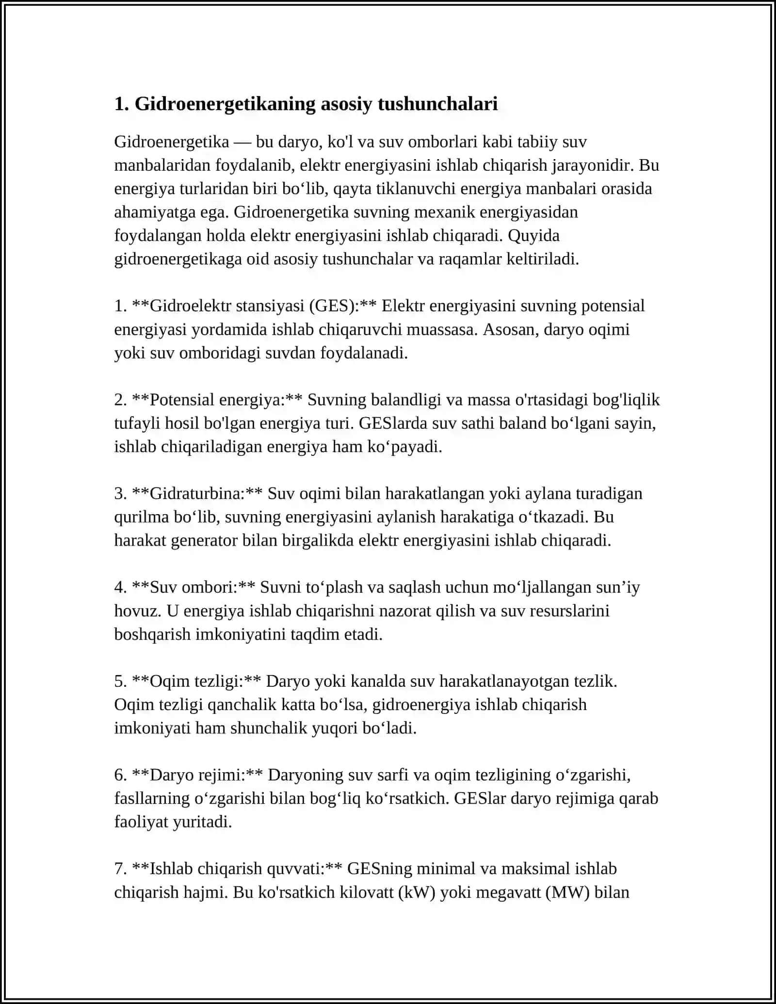 GIDROENERGETIKA FANIDAN TAQDIMOT 3