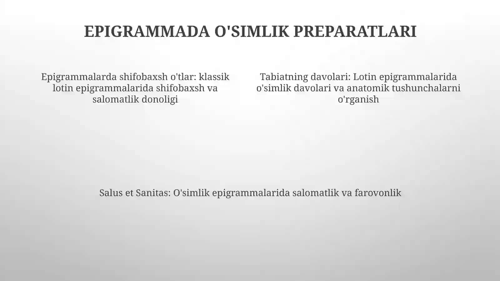 Yunon Lotin Epigrammasida TibbiyotVaSalomatlik 3