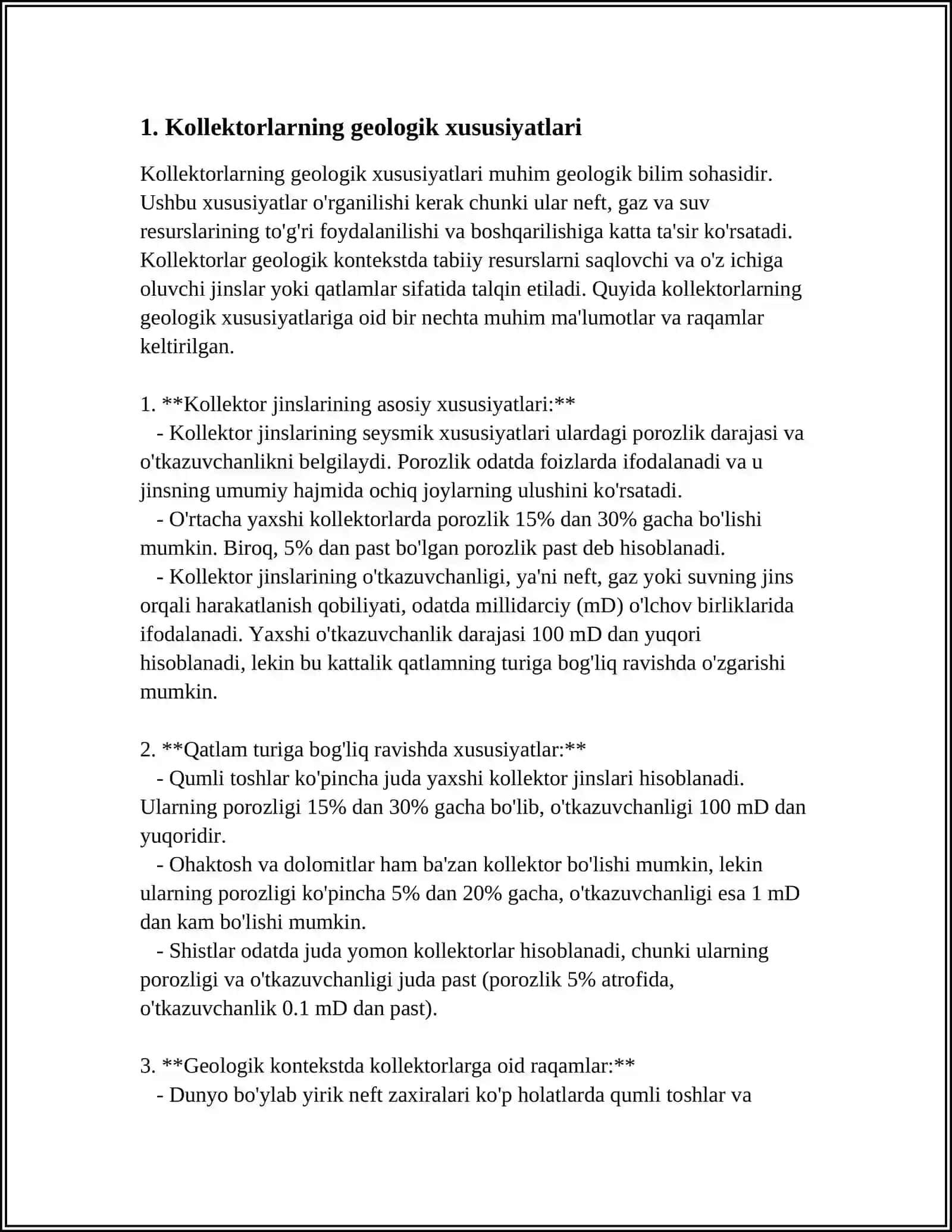 KOLLEKTORLARNING LITOLOGIK TARTIBI VA QALINLIGINI IFODALASH 3