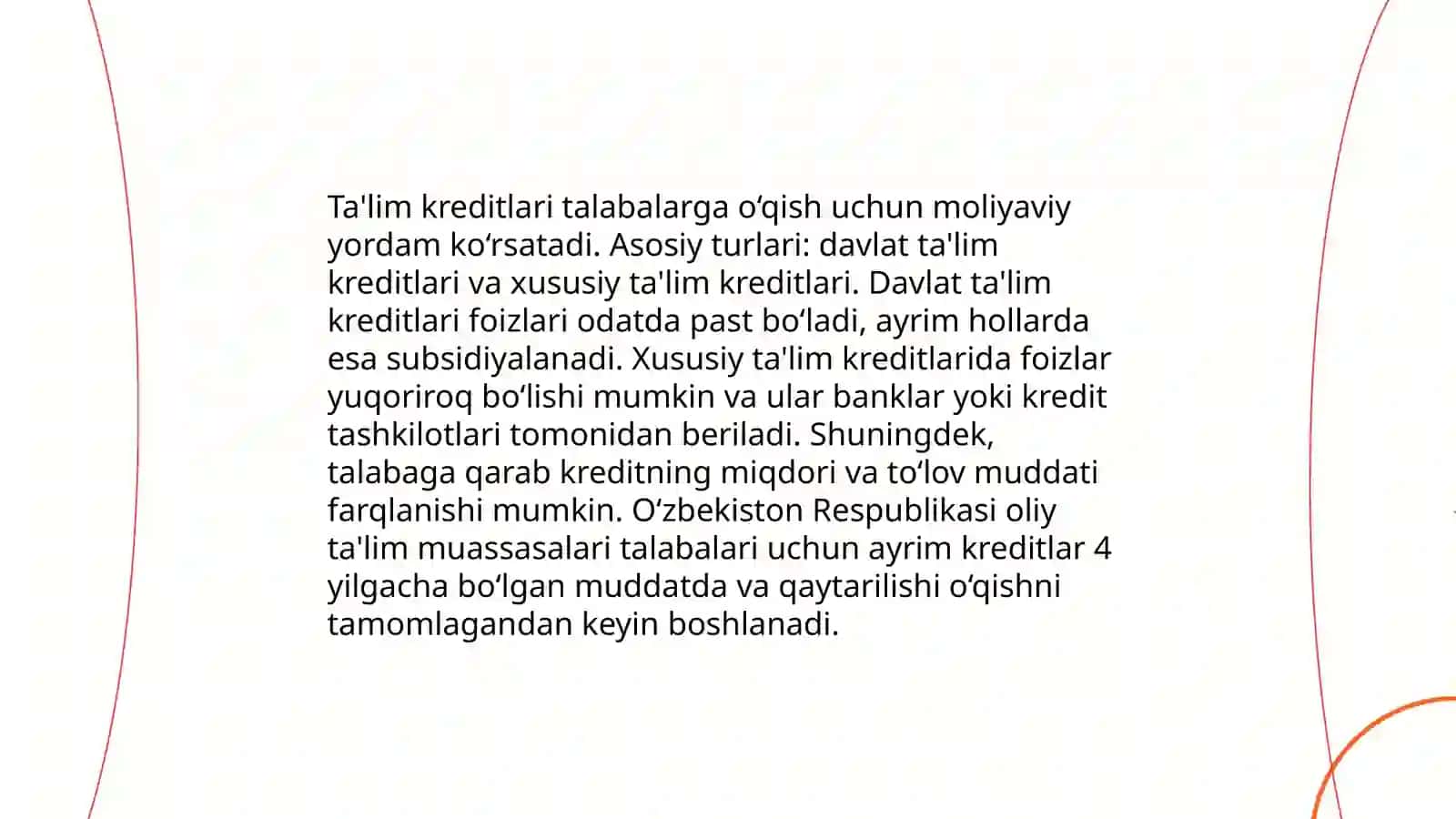 Tijorat banklari tomonidan ajratiladigan ta'lim kreditlari 3