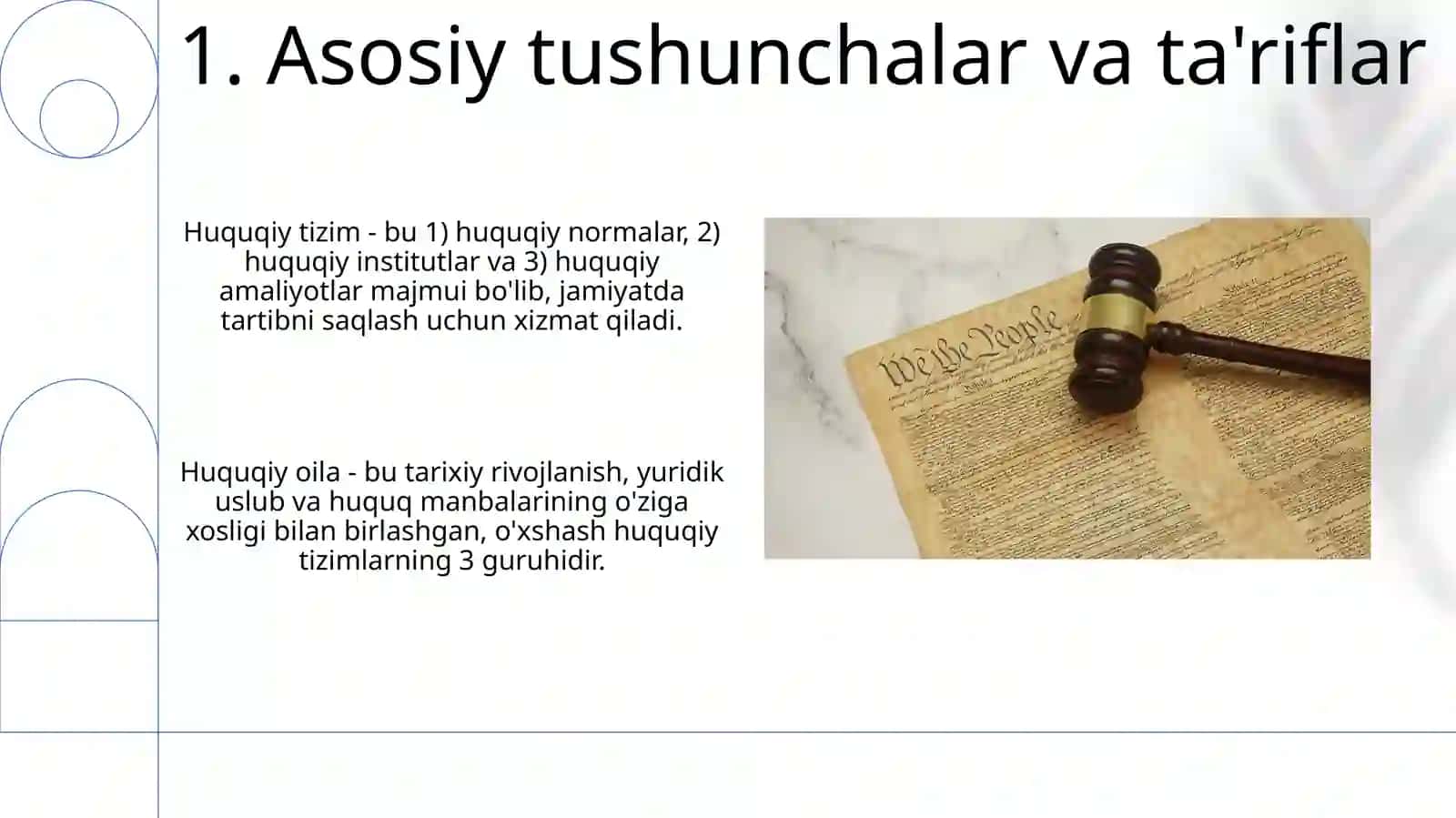 Hozirgi zamonning asosiy huquqiy tizimlari tushunchasi va tasnifi 3