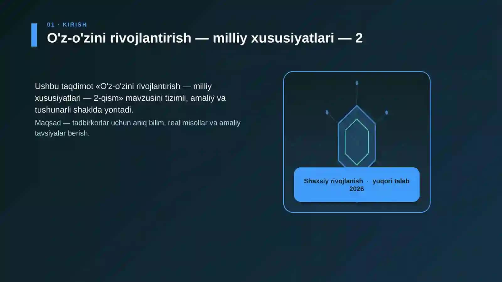 O'z-o'zini rivojlantirish — milliy xususiyatlari — 2-qism 3