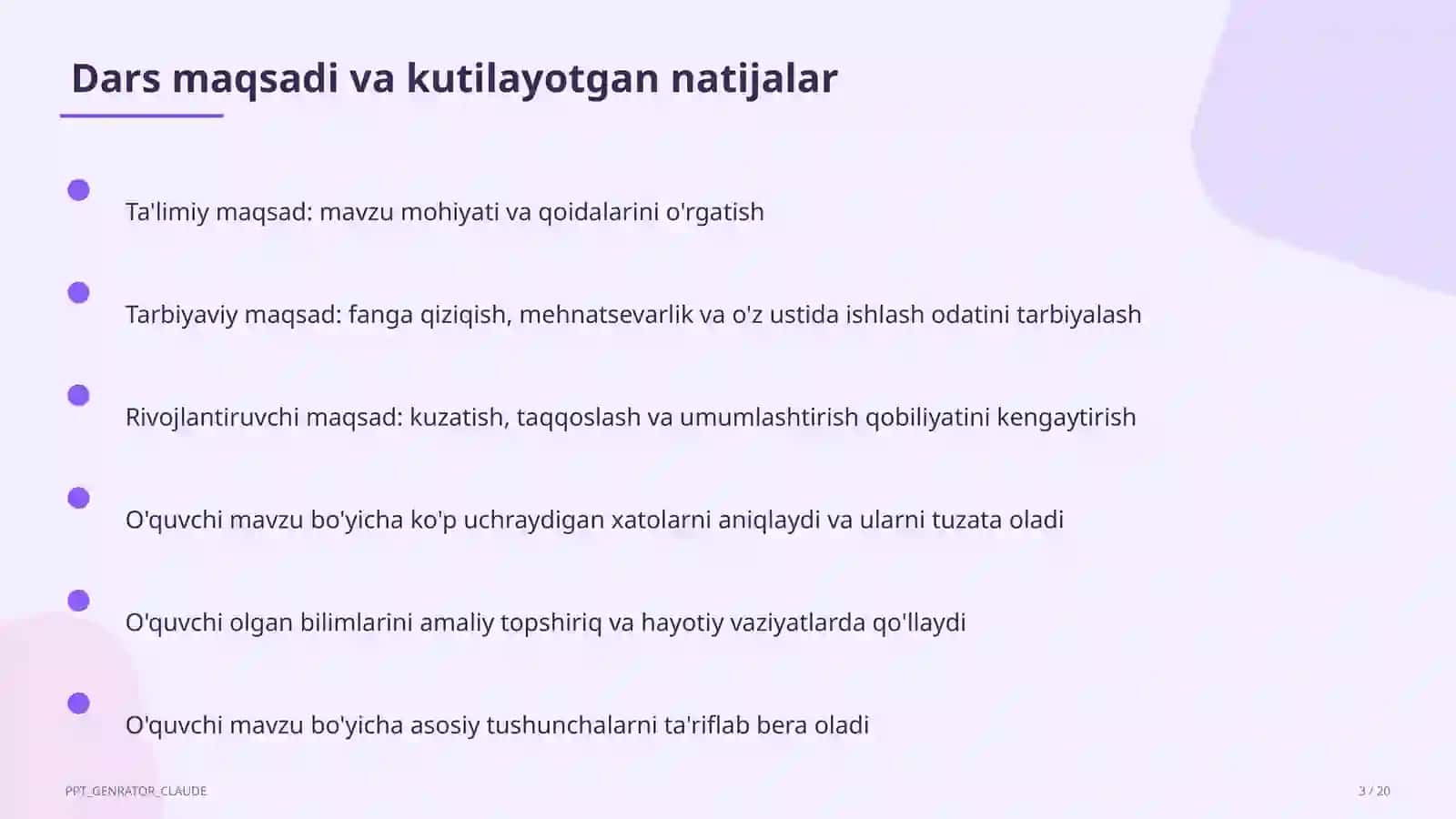 Odam organizmining tuzilishi: to'qima va organlar (8-sinf) 3