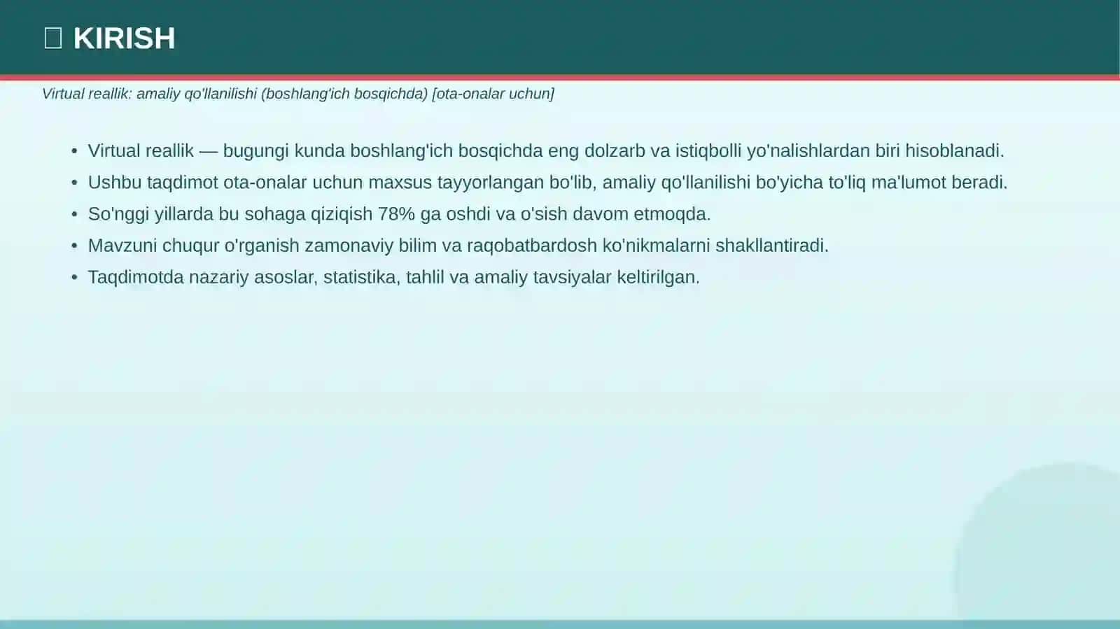Virtual reallik: amaliy qo'llanilishi (boshlang'ich bosqichda) [ota-onalar uchun] 3